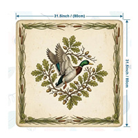 Tapis de mahjong américain vintage Mallard Duck de 31,5 pouces, fond en caoutchouc antidérapant en néoprène, tapis doux anti-bruit pour jeux de table en famille