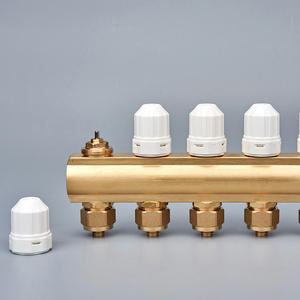 Collecteur d'angle intelligent en laiton pour chauffage par le sol, débit élevé, avec visomètre et affichage de température, pour systèmes CVC domestiques - Product Image 3