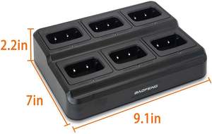 Cargador de Walkie Talkie, cargador de seis vías Base de cargador de unidad múltiple para Walkie Talkies de 777S 666S <span class=keywords><strong>Retevis</strong></span> 1. 1 88ST Plus - Product Image 6