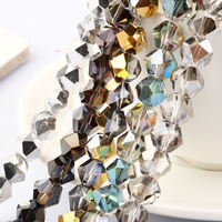 Perles en cristal facetté pour la fabrication de bijoux, perles en verre, décoration DIY, accessoires pour colliers, couleurs de placage disponibles