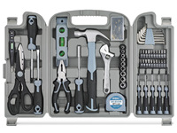 Kit d'Outils Ménager de Bricolage Complet de 54 Pièces avec Marteau, Ciseaux, Clé et Quincaillerie Assortie, Garantie 1 An pour Réparation Domicile