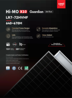 Meilleures ventes pour panneau solaire photovoltaïque Hi-MO 640-670W à haute efficacité HBC de type N pour module bifacial, cellule 210 mm, CE TUV