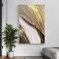 Peinture à l'huile abstraite moderne peinte à la main sur toile, marque ZM originale, or et gris, encadrée, décoration pour salon et chambre à coucher