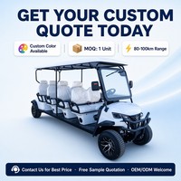 Carrito de Golf Eléctrico de 8 Pasajeros con Batería de Litio, Asientos de Cuero PU de Alta Resistencia, Carrito de Golf Eléctrico para Turismo