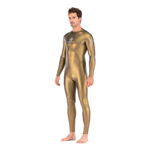 DIVESTAR Neopreno Personalizado 3MM Color Dorado Smoothskin Cremallera Trasera Impermeable Triatlon Traje de Buceo Libre para Hombres - Product Image 4
