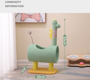Khủng Long Theo Chủ Đề Mèo Gãi Bài Phim Hoạt Hình Mèo Cây Đồ Nội Thất Với Claw Scratcher Cực Đường Hầm Cho Mèo Con Với Salu Bìa - Product Image 6