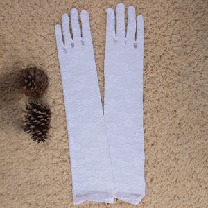 Gants élégants en dentelle florale de haute qualité pour femmes, longueur coude, pour cosplay, fêtes et mariages - Product Image 6