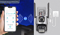 Caméra de surveillance combinée PTZ dôme/bullet 9MP CMOS haute définition panoramique 360° IP66 pour maison et jardin, vente en gros