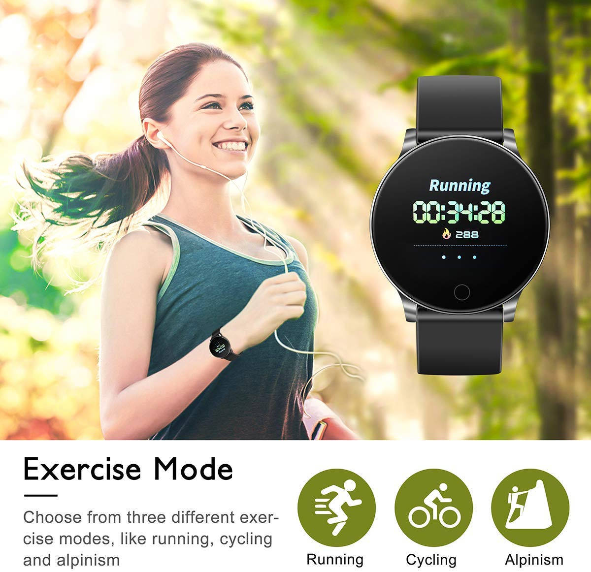 Reloj inteligente w8 con correa de metal para hombre y mujer