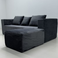 Canapé sectionnel incurvé moderne en chenille et velours, compressé sous vide, pliable, idéal pour appartement