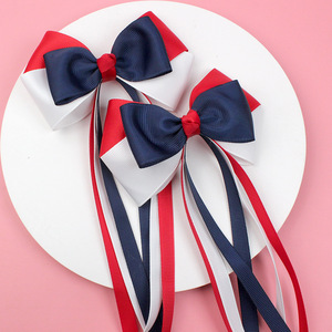Ritorno <span class=keywords><strong>a</strong></span> scuola Mardi Gras fiocchi oro viola e fiocchi verdi per bambini accessori per capelli con nastro - Product Image 2