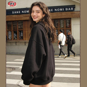 Sweat-shirt à capuche unisexe épais 350G, style américain, doublé <span class=keywords><strong>polaire</strong></span>, couleur unie, coupe oversize, effet délavé, tendance <span class=keywords><strong>nationale</strong></span>, pour l'hiver - Product Image 5