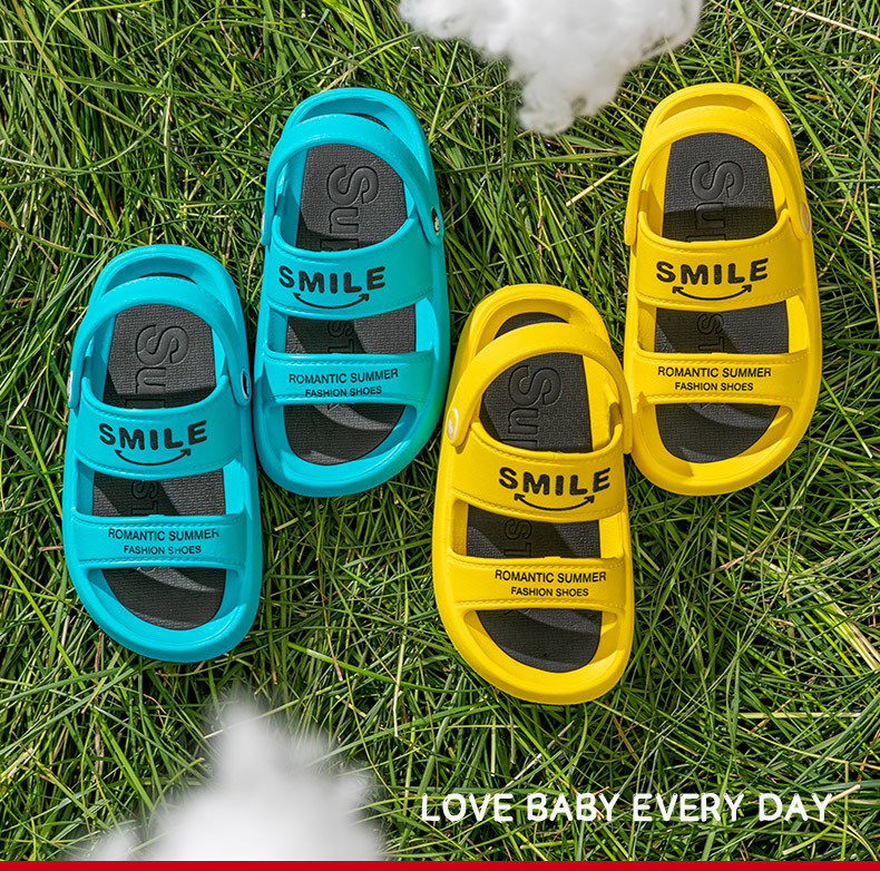 Children's Sandals Summer EVA Buckle Kids Sandals Slippers Antiskid Beach Slides Shoes