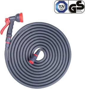 Manguera de jardín flexible con 7 funciones Manguera de agua básica y flexible de <span class=keywords><strong>15</strong></span> m con núcleo de látex <span class=keywords><strong>triple</strong></span> que incluye adaptador - Product Image 2