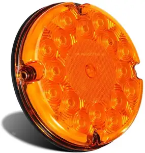 Đèn Ô Tô Đèn Đuôi Xe Moóc Led Tròn 7 Inch Màu Đỏ 17 Đèn LED Kèm Ống Kính Phản Xạ Bên Trong Đèn Xe Buýt Xe Moóc Chìm Được