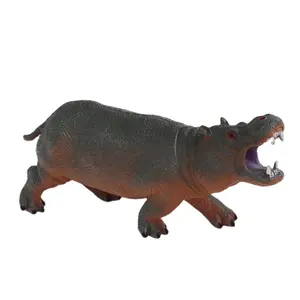 Wholesale Pvc High Simulated Hippo Toys High Quality Exquisite Plastic Small Hippo Animal Figurines Model For Decorative