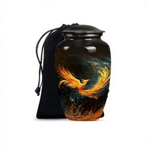 Phoenix Bird 10 "" Urna para cenizas para hombre y mujer Memorial para cenizas humanas Funeral Decorativo Cremación Urna para adultos con bolsa gratis - Product Image 1