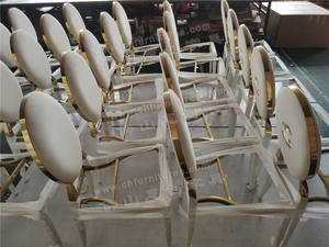 <span class=keywords><strong>2022</strong></span> Chaises de mariage modernes en velours crème avec location durable en acier inoxydable pour l'extérieur Logo de l'entreprise Salon Appartement - Product Image 5