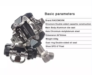 <span class=keywords><strong>Pedales</strong></span> autoblocantes para bicicleta de montaña RACEWORK ultraligeros con rodamiento DU <span class=keywords><strong>pedales</strong></span> <span class=keywords><strong>SPD</strong></span> - Product Image 2