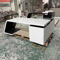 10 ans de garantie de haute qualité bureau bureau en L forme Corian surface solide Table de bureau de direction meubles de maison
