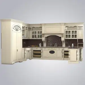 Factory Price Popular American Style Classical Raised Solid Wood Kitchen Cabinet Farmhouse Style