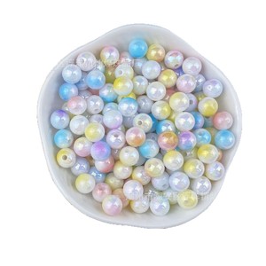 Perles d'imitation de nacre acrylique Aurora bicolores 8 mm pour accessoires de bijoux DIY, chaîne de téléphone, porte-clés, pendentif de voiture - Product Image 5