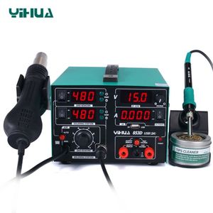 YIHUA 853D 2A 4 LED avec 5V USB Nouveau Type 3in1 Station de soudure à air chaud et fer à <span class=keywords><strong>souder</strong></span> avec alimentation CC - Product Image 6