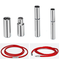 Fermoirs à tube en acier inoxydable Connecteurs à pression rotatifs Fermetures robustes pour bracelets en cuir Extrémité
