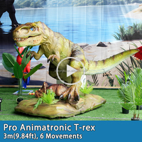 Dinosaure robotique LONGTU de taille moyenne 3m, T-rex, grand modèle pour aire de jeux intérieure pour enfants