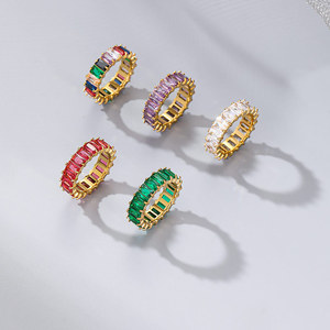 Anelli di zircone cubici di fascia alta gioielli Non appannati 14k oro placcato in acciaio inossidabile Baguette zircone <span class=keywords><strong>anello</strong></span> da donna YF3143 - Product Image 2