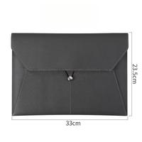 Porte-documents A4 A5 en cuir PU, logo personnalisé, imperméable, couleur personnalisée, poche en tissu, fermeture éclair, bouton, rangement, sac pour ordinateur portable
