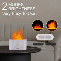 Diffuseur d'huiles essentielles à brume froide 180 ml, humidificateur d'air ultrasonique à effet flamme pour la maison, diffuseur d'arômes sans flamme, diffuseur de chaleur à effet cheminée