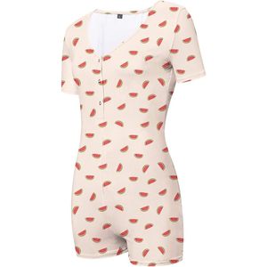 Womens Sexy Onesie <b>Pajama</b> V Neck Bodysuit Short Sleeve High Waist Breathable Sleepwear - Product Image 1