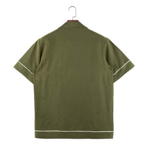 Customized men's <b>bowling</b> color blocking buckle Cuban collar summer short sleeved <b>shirt</b> - Product Image 4