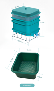 Composteur de jardin extérieur tout temps personnalisable de 15 L, composteur de cuisine intérieur, composteur à vers à 3 plateaux - Product Image 4