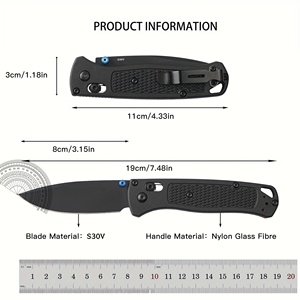 Couteau de camping durable OUTOORS, pointe de lance, acier S30V, manche en nylon et fibre de verre, personnalisable OEM, modèle pliable portable pour l'extérieur - Product Image 6