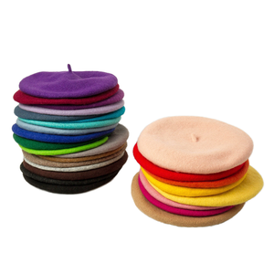 Chapeau béret en laine de haute qualité pour petites filles et garçons vêtements d'hiver décontractés pour enfants - Product Image 1