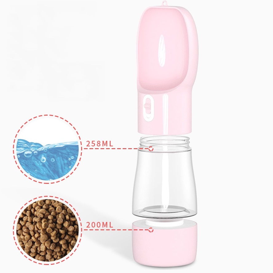卸売工場メーカーカスタムロゴプラスチックトラベルドリンクフィーダーポータブルフードペット犬ウォーターボトル