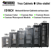 Mini 6U dinding 600mm 450mm 19 inci Data Center Server rak kabinet Rolled baja Tempered Glass pintu IP20 perlindungan 9U