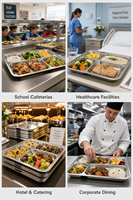 Plateau alimentaire en acier inoxydable SUS304 de 0,5 mm, durable et de qualité supérieure, avec logo personnalisé, pour hôtels professionnels, procédé de repoussage profond