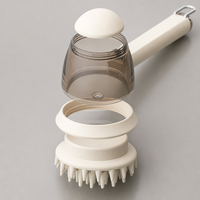 Brosse de bain pour animaux YAOYUE avec réservoir de shampoing, distributeur à capuchon pression, poils en silicone doux, brosse de toilettage pour chiens et chats, 4 couleurs