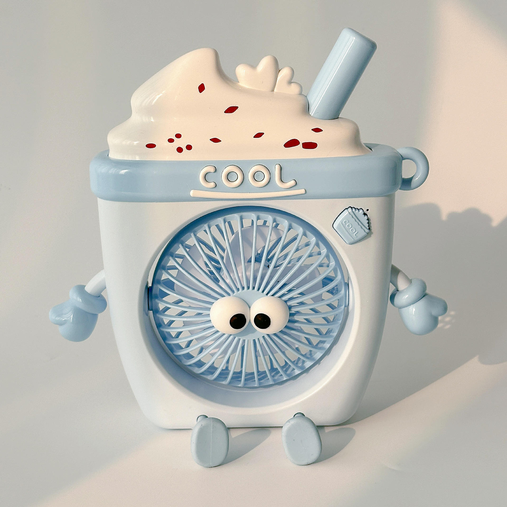 Fan de crème glacée-bleu