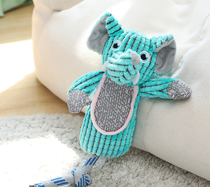 Juego de masticar chirriantes, juguetes para perros para mascotas, lindo nudo, Rana, mono, hipopótamo, elefante, diversión para cachorros de interior, masticar y jugar - Product Image 6