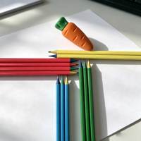 Ensemble de crayons personnalisés, corps arc-en-ciel, crayons en plastique HB/2B, mine noire de 2,25 mm, 7,5 pouces, pour l'école et le bureau