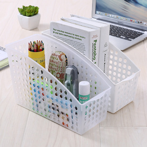 Desktop Storage <b>Basket</b> White Rectangle PP Organizer For Office Stationery File Storage Box <b>Large</b> Transparent - Product Image 1