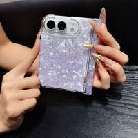 Coque de protection antichoc de luxe à motif coquillage dégradé doré pour Samsung Galaxy Z Flip/Fold 5 6 7 8