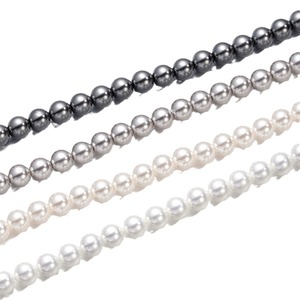 Perles de verre rondes, perles en vrac blanches et grises pour la fabrication de bijoux, accessoires de bricolage, perles à enfiler 6mm 8mm 10mm - Product Image 4