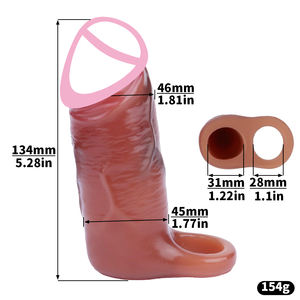 FAAK Ultra-Soft Penis Enlarger für Paare Cock Enlarger Sexspielzeug für Männer Wieder verwendbare Penis ärmel Soft Extender Dildo Kondome - Product Image 6