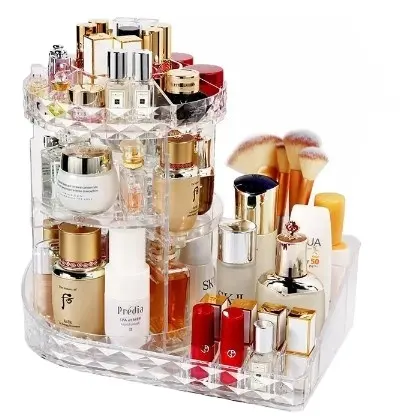 Clear Acrylic Makeup storage display box makeup storage with drawer Multi lattice box