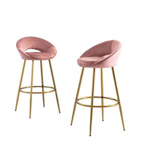 Cómoda <span class=keywords><strong>Silla</strong></span> de Bar de lujo suministro directo de fábrica <span class=keywords><strong>Silla</strong></span> de Bar de alta calidad <span class=keywords><strong>terciopelo</strong></span> <span class=keywords><strong>verde</strong></span> marco estable de madera y metal - Product Image 3